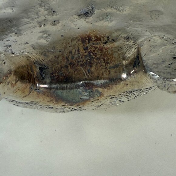 Sea Turtle White Metal Tortoise Sculpture Embossed Silver Tone Nautical Decor - Picture 13 of 15